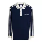 adidas Long Sleeved Polo Shirt Night Indigo uniszex póló sötétkék