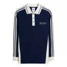 adidas Long Sleeved Polo Shirt Night Indigo uniszex póló sötétkék
