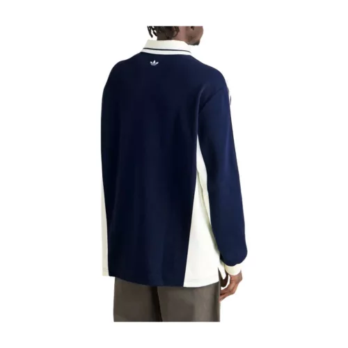 adidas Long Sleeved Polo Shirt Night Indigo uniszex póló sötétkék