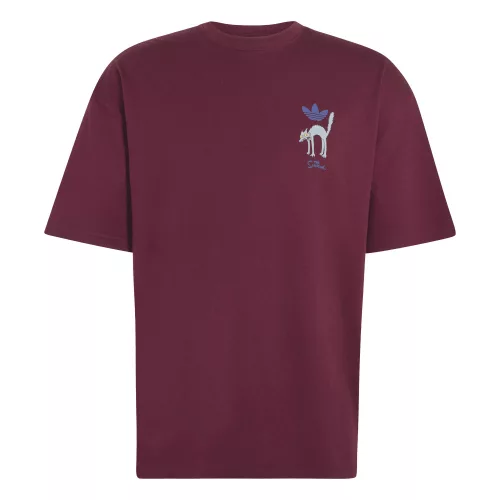 adidas Snowball Graphic Oversized T-shirt Maroon – termékfotó, oldalnézet