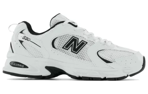 New Balance 530 White Black Details alacsony szárú sneaker – termékfotó, oldalnézet