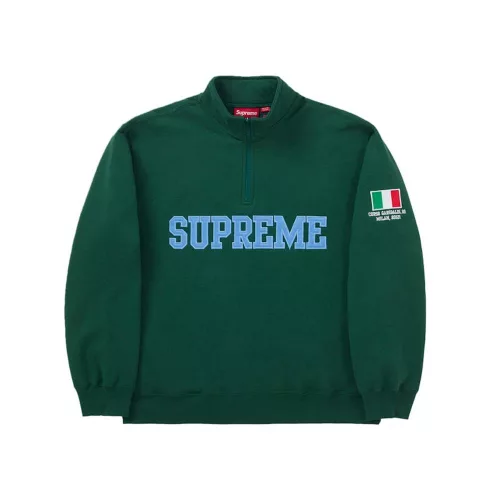 Supreme Milan Shop Flag Half Zip Pullover Green – termékfotó, oldalnézet