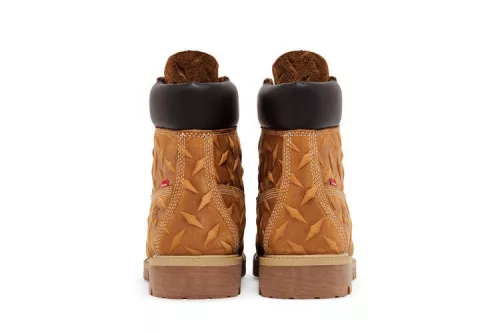 Supreme x Timberland 6 Inch Premium Waterproof Boot Embossed Diamond Plate Wheat férfi magas szárú bakancs búza utcai sneaker