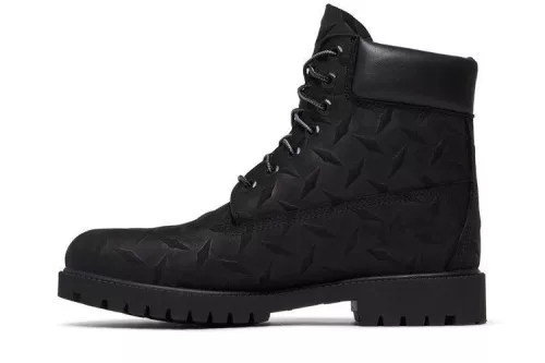Supreme x Timberland 6 Inch Premium Waterproof Boot Embossed Diamond Plate Black férfi magas szárú bakancs fekete utcai sneaker