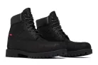 Supreme x Timberland 6 Inch Premium Waterproof Boot Embossed Diamond Plate Black férfi magas szárú bakancs fekete utcai sneaker