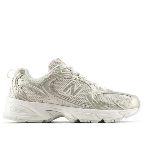 New Balance 530 Gold Metalic Linen alacsony szárú sneaker – termékfotó, oldalnézet
