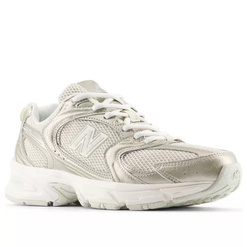 New Balance 530 Gold Metalic Linen alacsony szárú sneaker – termékfotó, oldalnézet