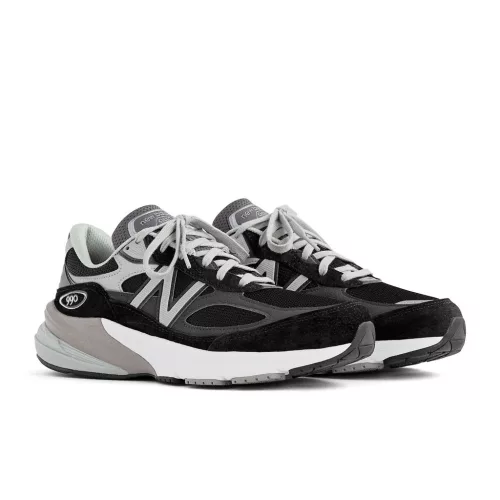 New Balance 990v6 MiUSA Black Grey White (Women's) alacsony szárú sneaker – termékfotó, oldalnézet