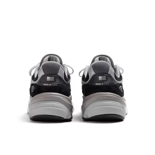 New Balance 990v6 MiUSA Black Grey White (Women's) alacsony szárú sneaker – termékfotó, oldalnézet